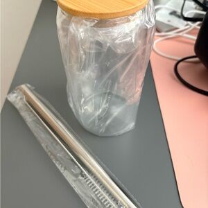 Boba Glass Tumbler with Bamboo Lid